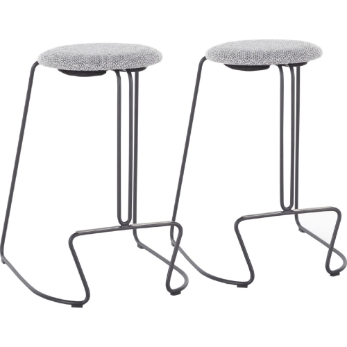 Finn 26" Counter Stool in Charcoal Grey Fabric & Black Steel (Set of 2)